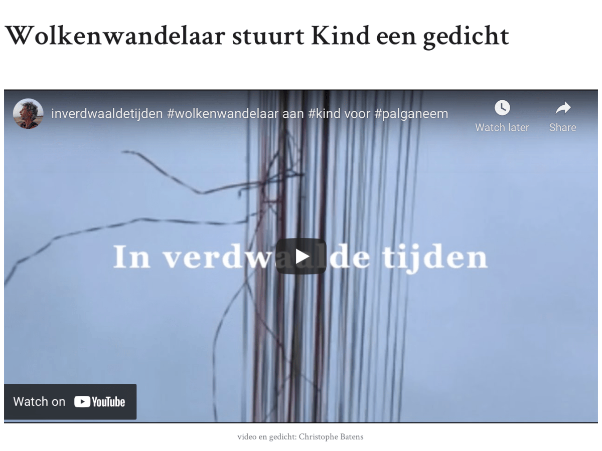 Wolkenwandelaar stuurt Kind een&nbsp;gedicht